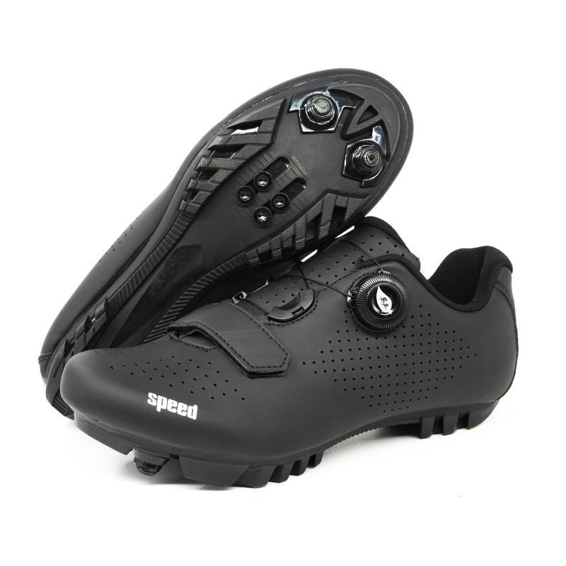 Men Women Cycling Shoes With Dual Buckle Hard Sole Road MTB Bike Rubber Outsole