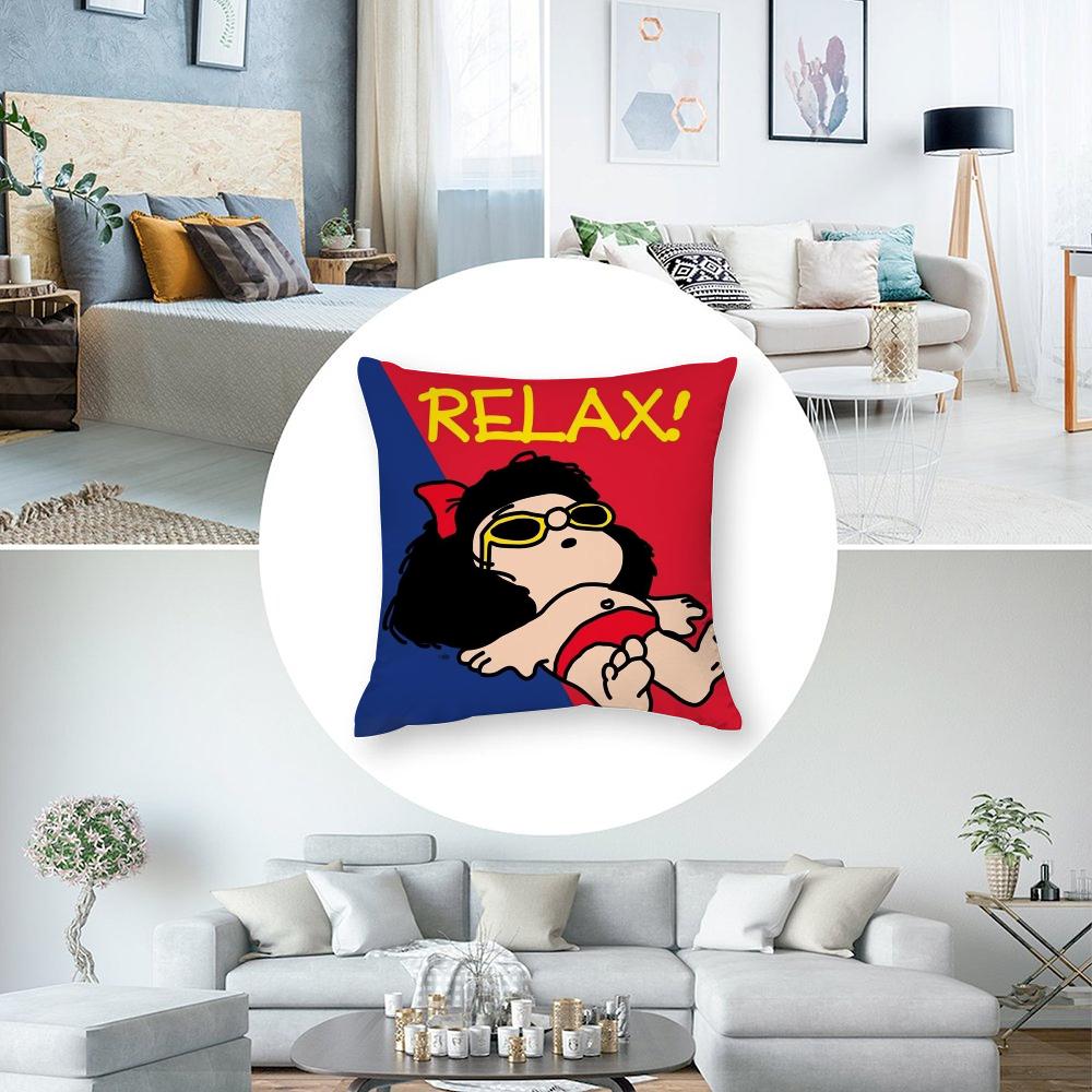 C-Cartoon  Comics M-MafaldaS Pillow Case Short Plush Sofa Decorative Gift Home Double-sided Printing Cushion