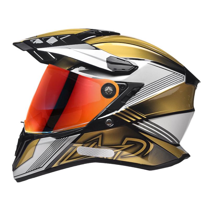 DOT Certified Unisex Class A Dual Visor Full Face Motorcycle Helmet for Touring and Off-Road Use
