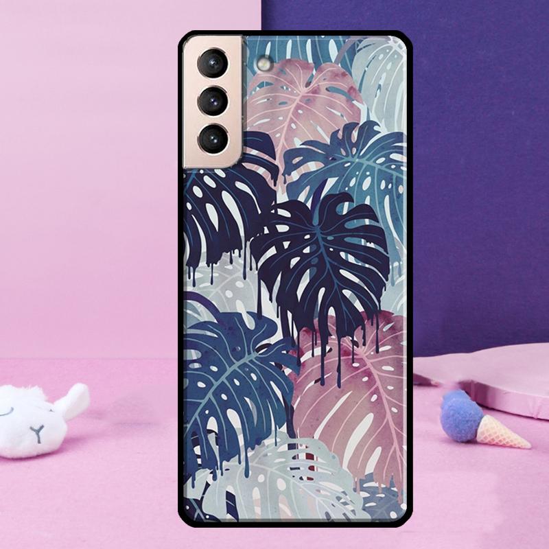 Tropical Monstera Leaves Phone Case For Samsung Galaxy S25 Ultra S24 Ultra S9 S10 S20 S21 S22 Plus S23 S24 FE Cover