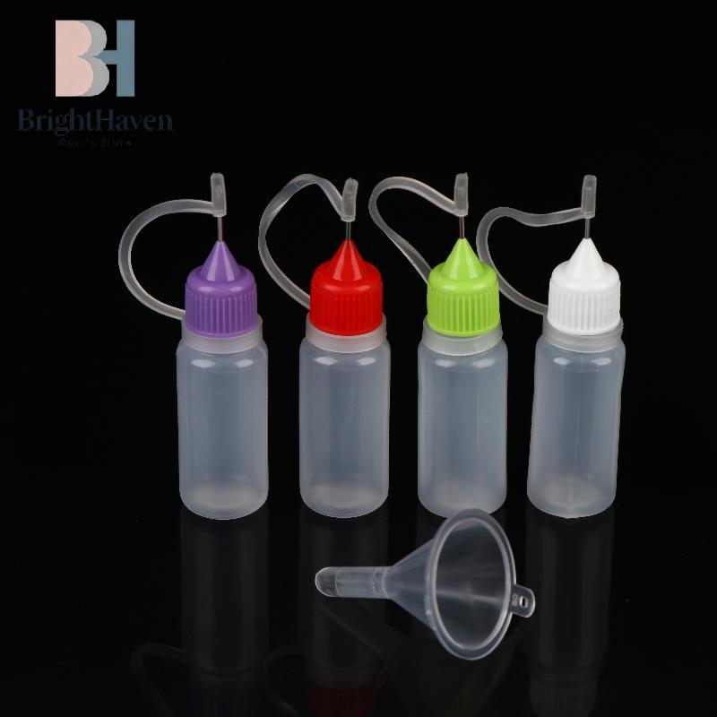 1 Set Clear Plastic Needle Tip Squeeze Bottles Stainless Steel With Leak Proof Lids Multi Sizes Perfect For Crafts Glue Storage