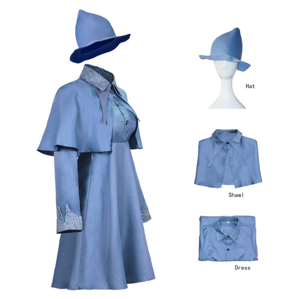 (Kids 120) Harry Potter Fleur Isabelle Delacour Cosplay Costumes Beauxbaton School Uniform Set for Kids Adults