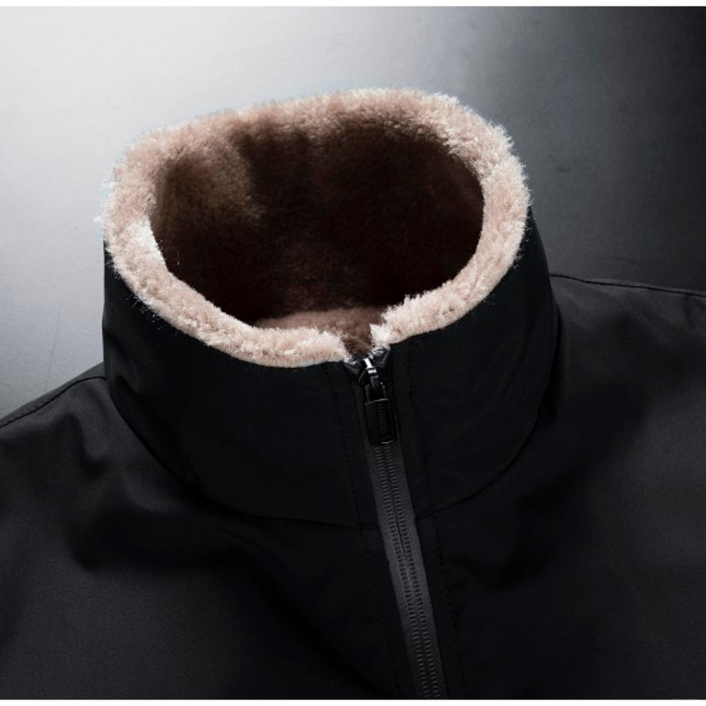 WTEMPO Men Winter Casual Classic Warm Thick Fleece Parkas Jackets Men Autumn Fashion Pockets Windproof Large Size Parka