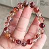 Natural Red Limonite Quartz Trendy Strand Bracelet Rare Stretch Yellow Phantom Round Beads Women Men Jewelry AAAAA