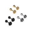 1 Pair Rose Flowers Stainless Steel Earrings Goth Studs for Love Womens Men Black Saint Valentin Couple Valentine’s Day Gifts
