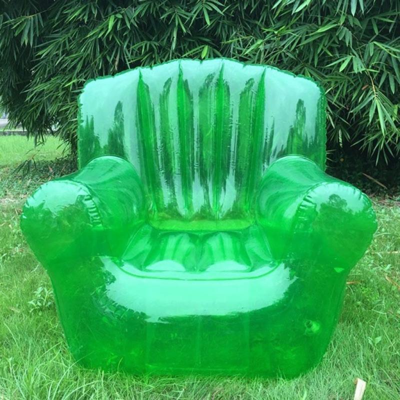 Transparenter aufblasbarer PVC-Sofastuhl Robuste Ausführung Ergonomisches Design Luftsofa zur Entspannung Außenbereich Garten Poolseite