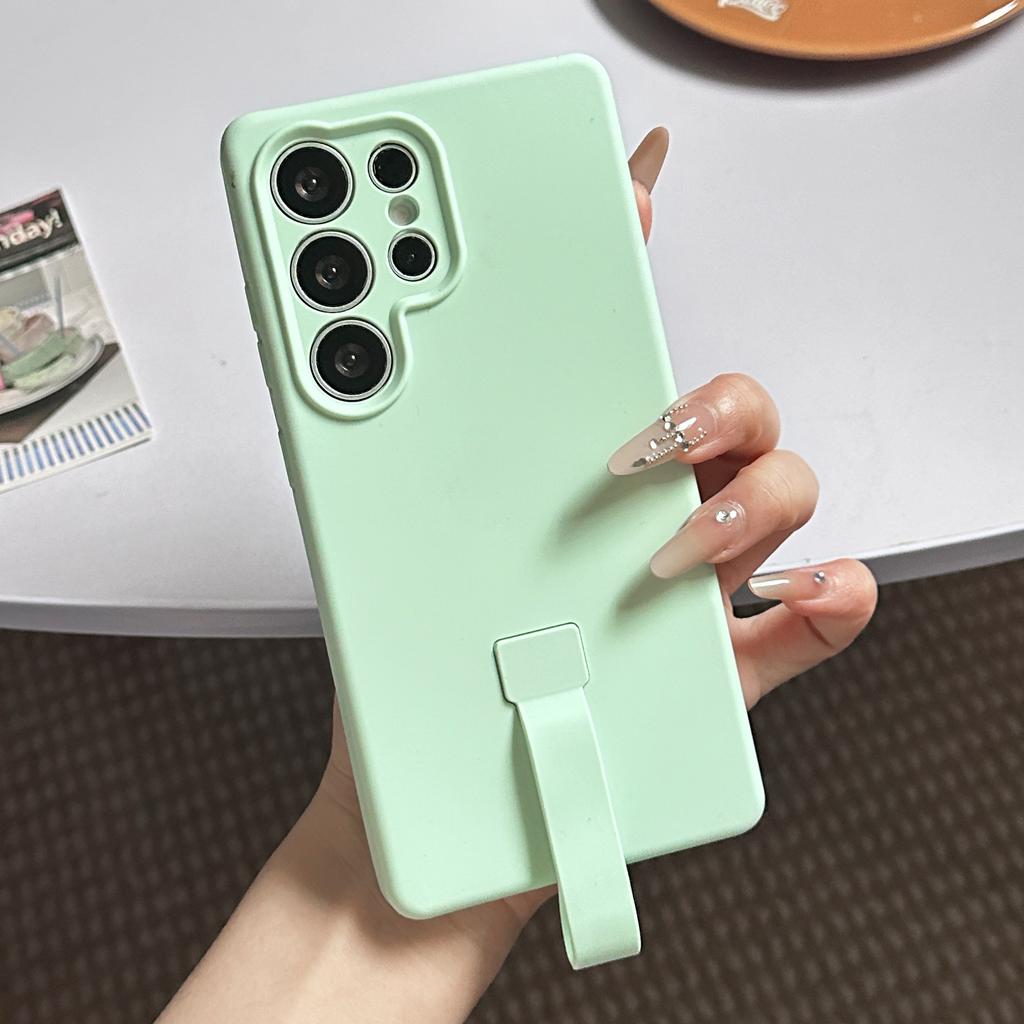 For Samsung Galaxy S25 Ultra Case with Finger Strap Soft Silicone Phone Back Cover