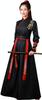 Unisex Hanfu Cosplay Set Japanese Clothes Hakama Kimono Long Ethnic Costume Black [Lady Lazy] (L)