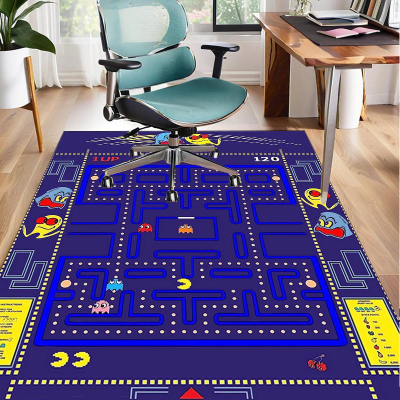 Pac game Adventure Office Rug Chair Mat, Game Carpet, Suitable for Front Door, Bedroom, Living Room, Desk, Holiday Gift