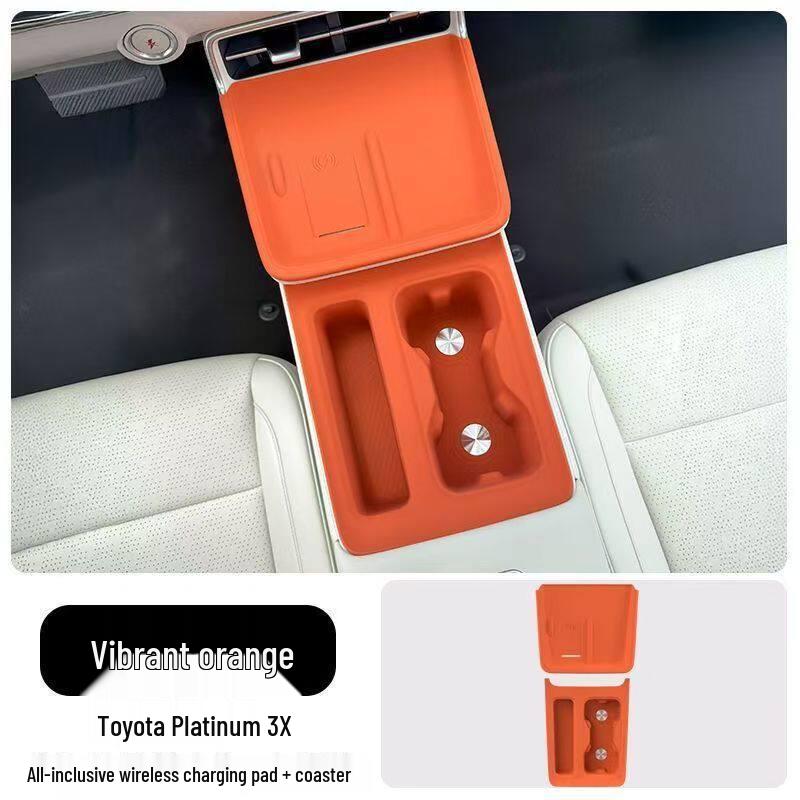 Bozhi 3X Center Console Storage Box & Wireless Charger with Silicone Pad