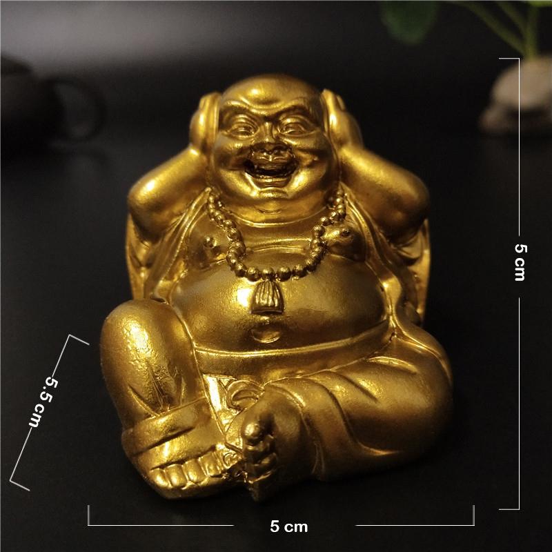 Gold Laughing Buddha Statue Chinese Feng Shui Maitreya Buddha Sculpture Figurines Ornaments For Home Garden Decoration Statues