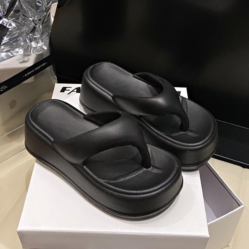 

Летняя женская обувь 2024 года, высококачественные однотонные женские тапочки с открытым носком, модные повседневные женские пляжные тапочки 40-41 чёрный