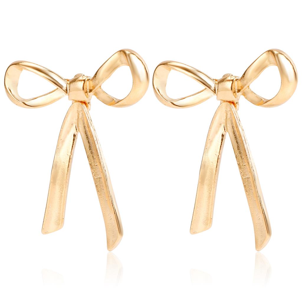Cross-Border Jewelry, Amazon Temperament Super Fairy Bow Earrings Women, Geometric Stud Earrings Trendy Versatile Earrings
