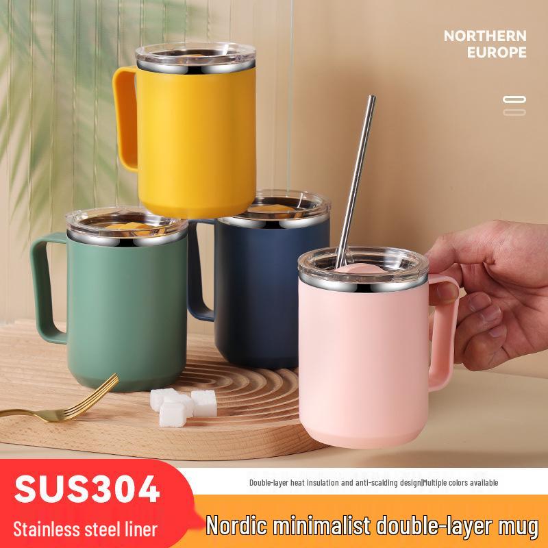 Kubek termiczny ze stali nierdzewnej 304 z uchwytem - Prezent do użytku biurowego i codziennego