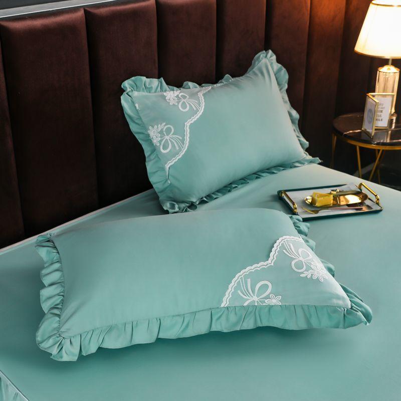 

Наволочка для свадебной спальни, наволочка для подушки, роскошное кружево, лето, дышащее, простое, мягкое, удобное, уютное, для пар, вышивка 48x74 см 48x74cm