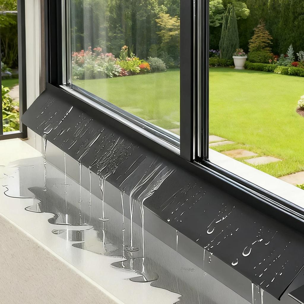 Home Window Water Blocking Bar Sliding Window Rain Weatherstrip Soft Rubber Water Rain Deflector Board Windproof Sealing Strip