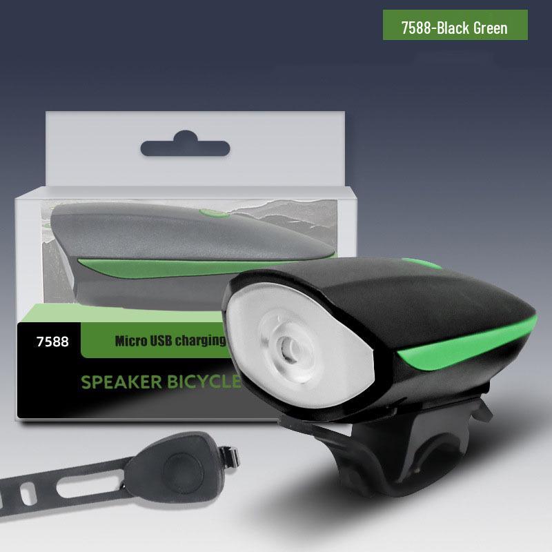 7588 USB Rechargeable Bicycle Front Light and Electric Horn Combo