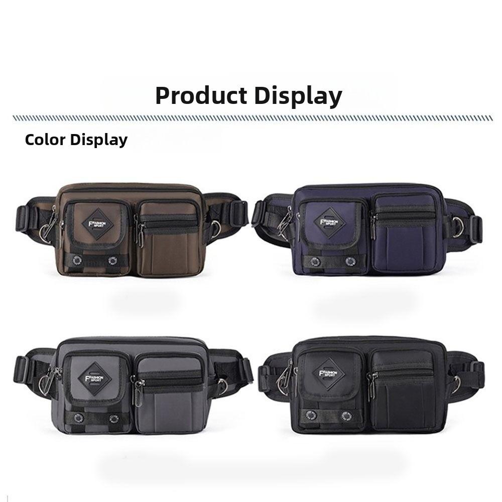 Large Capacity Chest Bag Multi-Compartment Sports Fanny Pack Fashion Men's Waist Bag  Traveling
