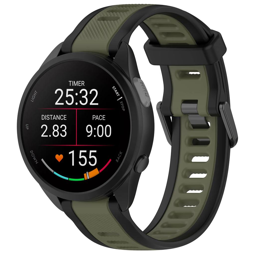 18mm 20mm 22mm Officiellt Silikonarmband För Garmin Forerunner 55 165 965 265 645 Music Mjukt armband för Gramin Venu 3S Band