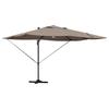 Roma Sun Umbrella Taupe 351 X 250 X 253 Cm Polyester and Aluminum