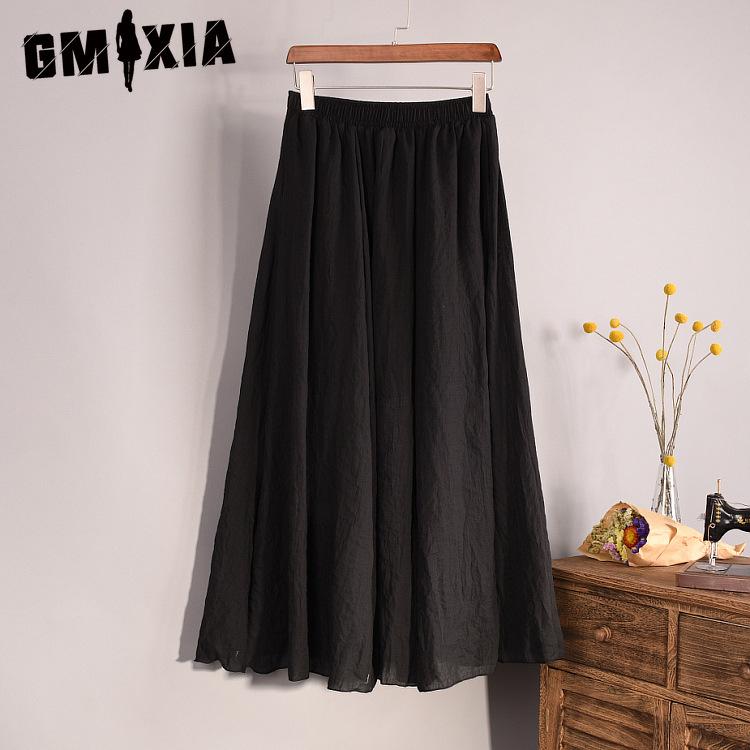 

GMXIA Женская Модная Повседневная Однотонная Юбка с Принтом на Лето Весну one size чёрный