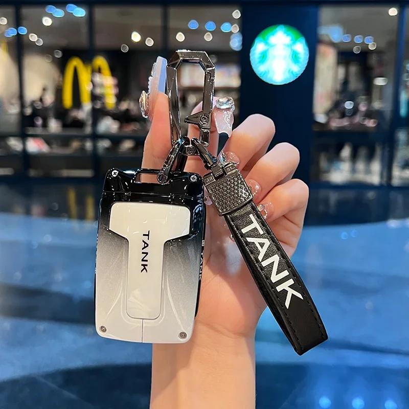 Zinc Alloy Car Key Case For Great Wall Gwm Wey Tank 300 500 Tank300 Tank500 Remote Cover Bag Shell Keychain Holder Accessories