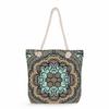 Multifunctional Flower Printed Thick Rope Shoulder Beach Bag Casual large capacity handbag 7612