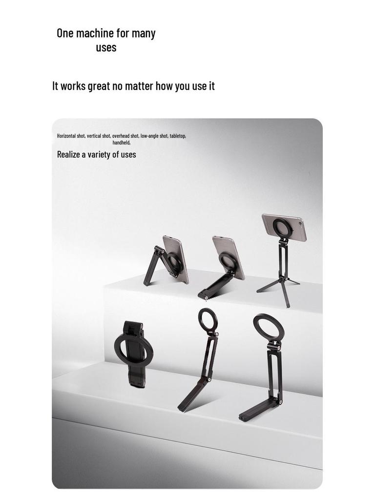 Adjustable Magnetic Folding Phone Stand for Desktop Streaming