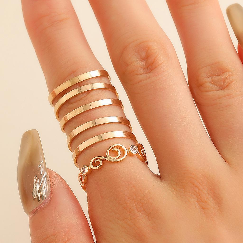 High-quality new ins style set ring, fashionable and creative, simple and good-looking electroplated joint ring 2026 wholesale