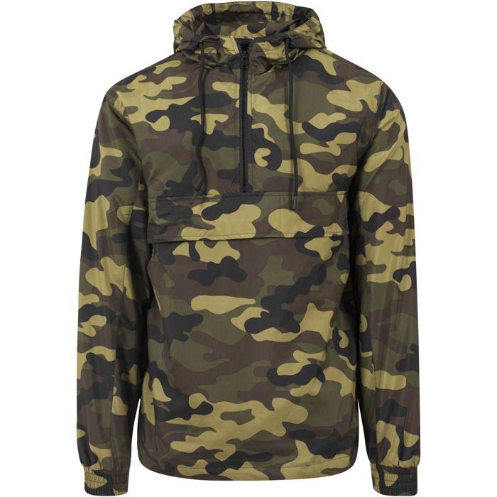 Coupe-vent - URBAN CLASSICS - Camo - Militaire - Élastique - Capuche Avec Cordon De Serrage