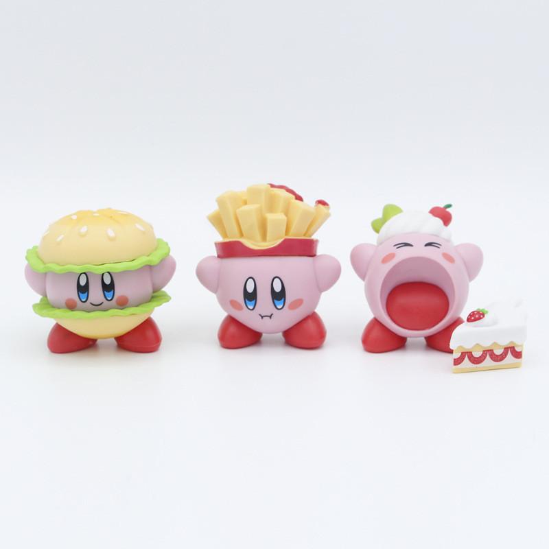 Adorable Kirby Food Figurines Pvc Burger Fries Ice Cream Blind Box Model Set