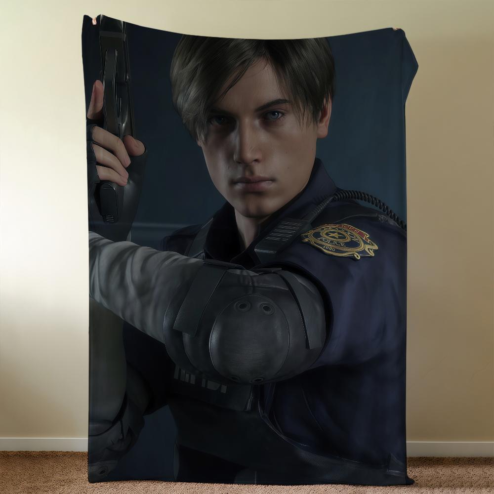 Leon Scott Kennedy R-ResidentS-ES Blanket Throw Super Cosy Plush Living Room Sofa Couch Childish Birthday Gifts