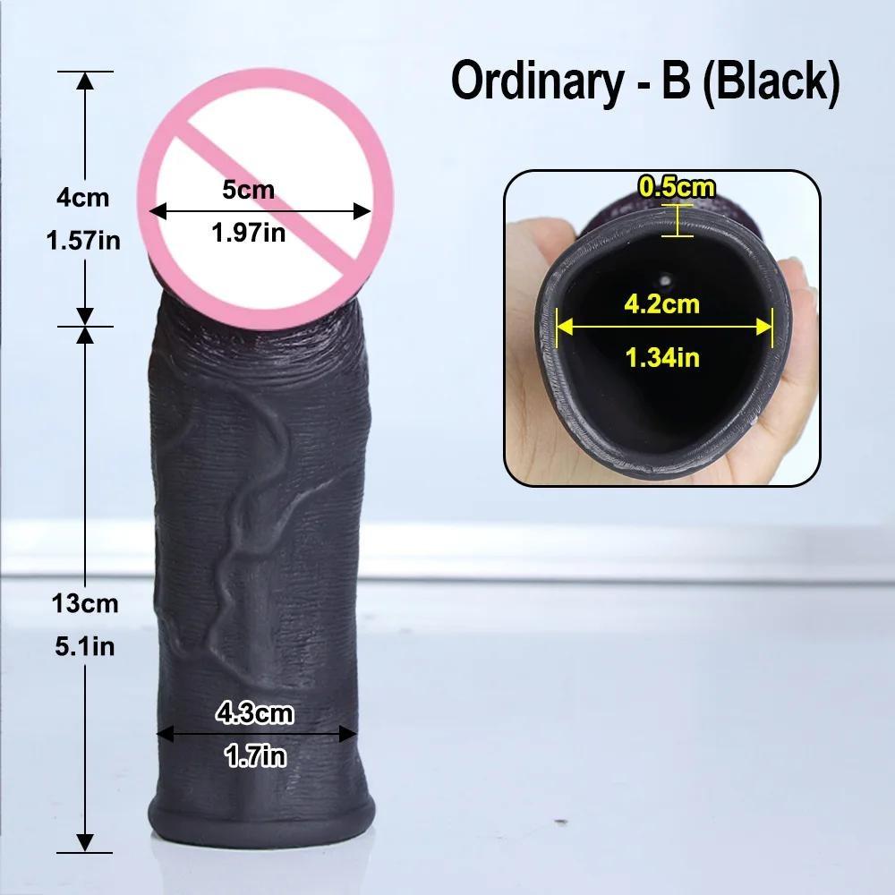 Men Penis Extender Sleeve Realistic Condom Delay Ejaculation Sex Toy for Men Adult Erotic Goods