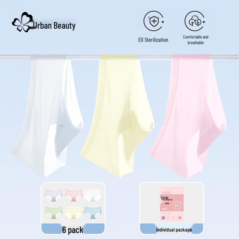 Urban Beauty Women's Seamless Ice Silk Briefs (6-Pack)