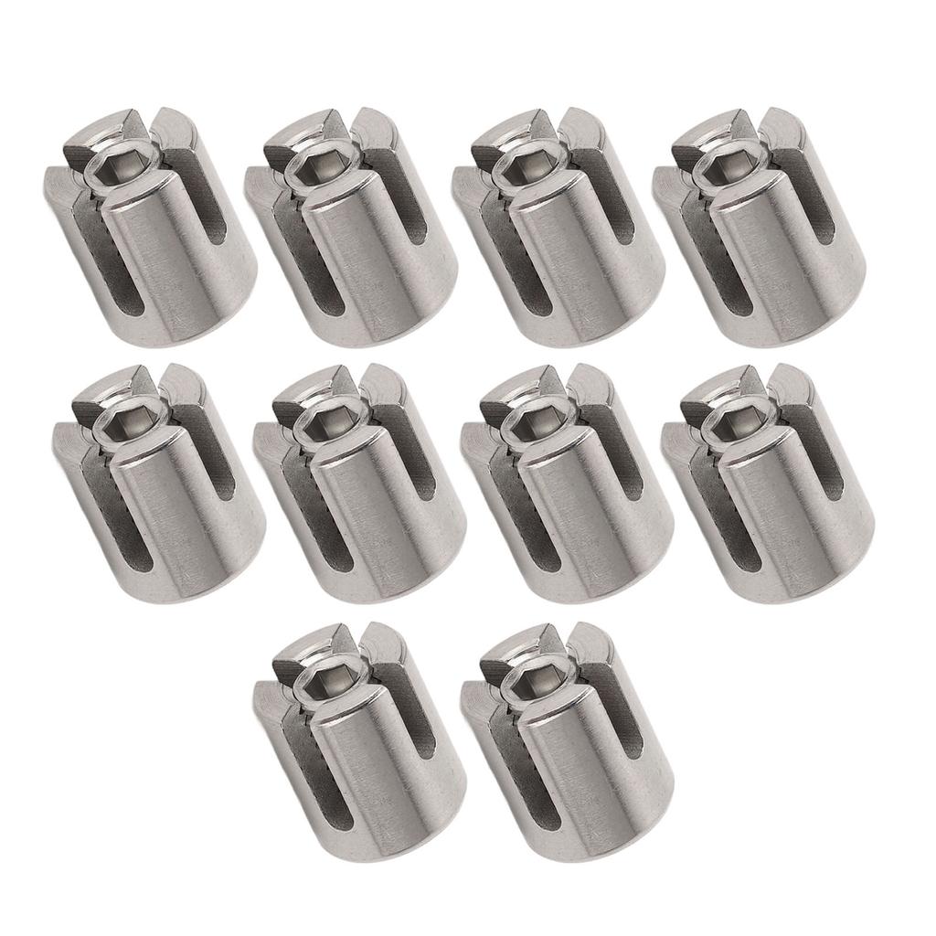 10Pcs Cross Cable Clamps 316 Stainless Steel Railing Wire Rope Clips Wall System Accessories 3mm