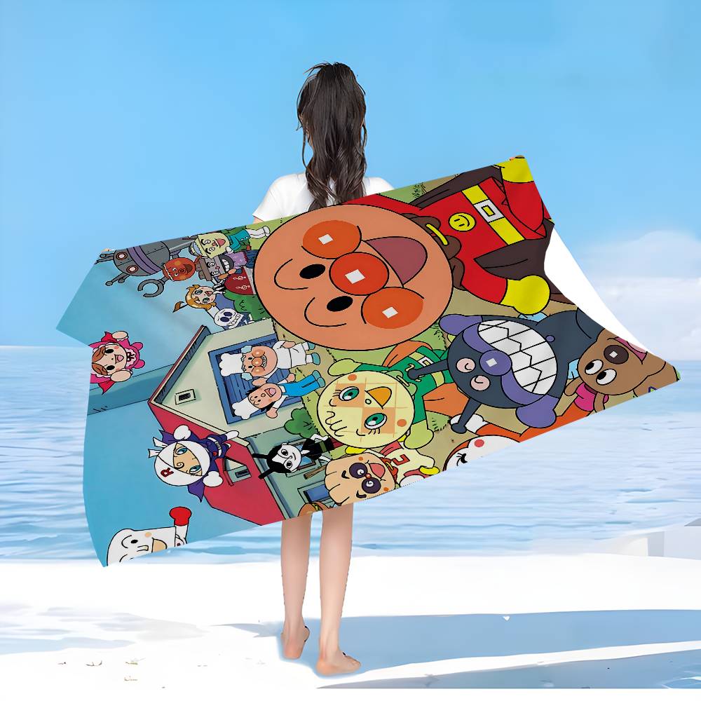 Anime A-Anpanmans Microfiber Printed Beach Towel Mountain Climbing Yoga Beach Swimming Running Absorbent Soft Towel