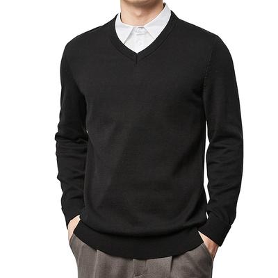 Topsky Winter Knit Solid Long Sleeve Cold Weather Innerwear Men's Sweater, V-Neck Sweater, Business, Warm, Color, Casual, Top, Stylish, Clothing,