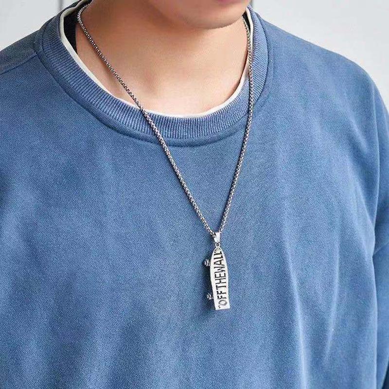 Scooter Pendant Necklace Titanium Steel Chain Sweater Chain Men's Necklace Ladies Necklace