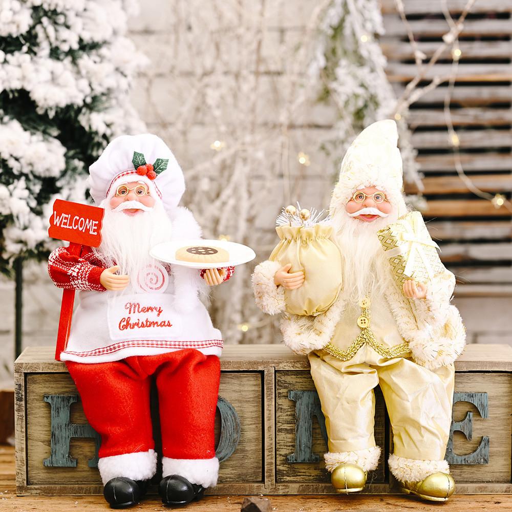 Santa Adorable Sitting Claus Doll Unique Christmas Ornament Perfect For Holiday Decor