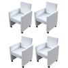 Day and Night - Day and Night Dining Chairs 4 Units White Synthetic Leather