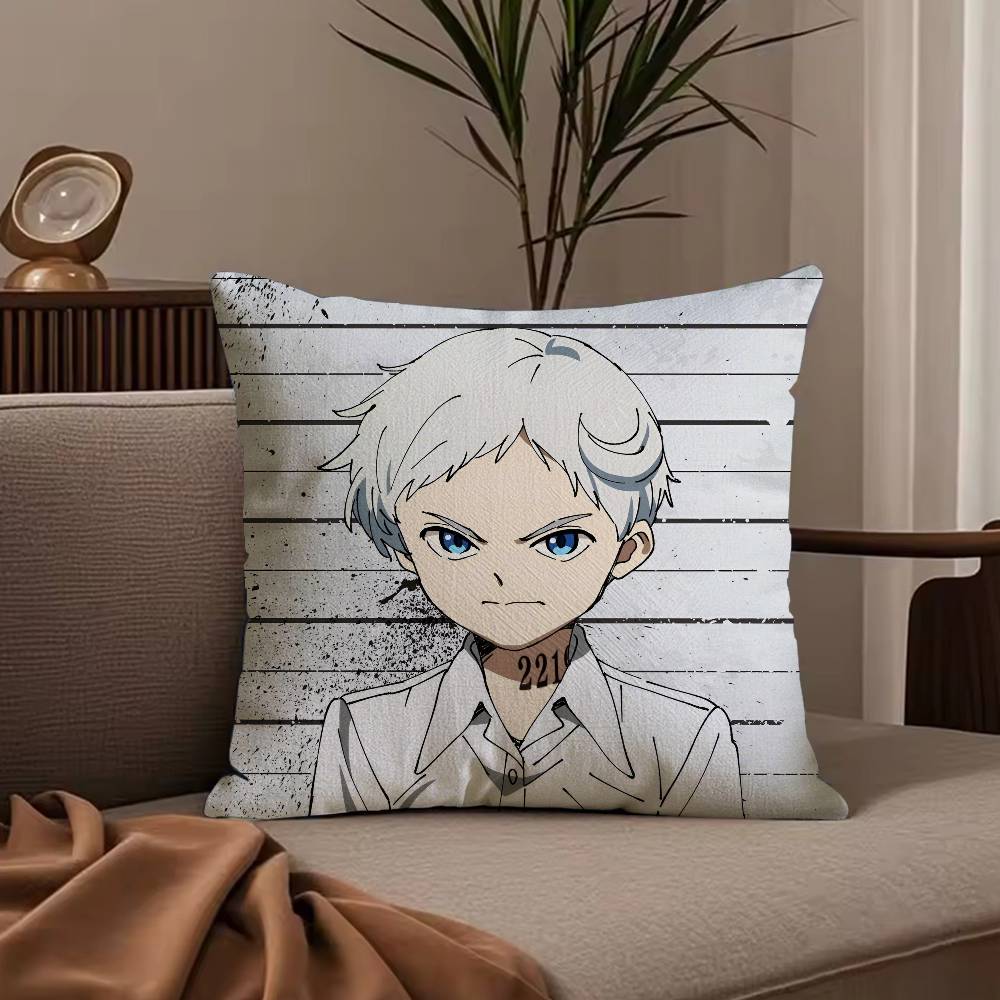 Anime The P-Promised n-Neverland Pillow Case Anti-dustmite Pillowcase Invisible Zipper Silky Short Plush Sofa Cushion Cover