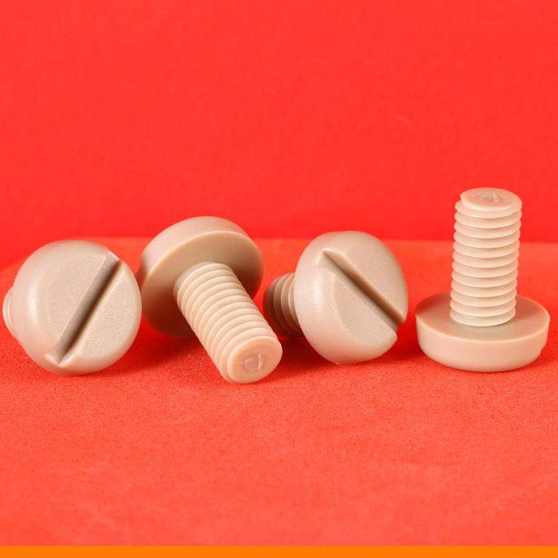 PEEK M2 Round Head Slotted Machine Screw - High Temp & Strength, Corrosion Resistant Plastic Bolt