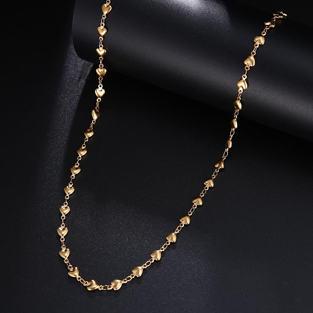 Titanium Steel Necklace Women'S O-Chain Lip Chain Plated Real Gold 18K Non-Fading Collarbone Chain Neck Chain Plain Chain