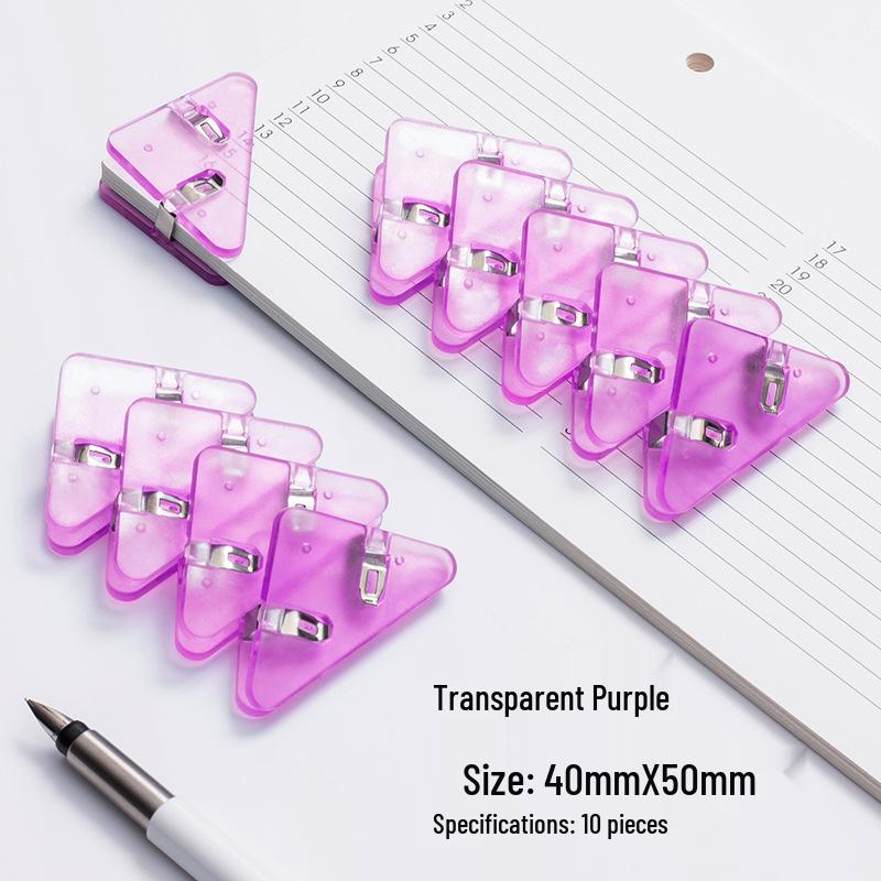 Transparent Triangle Corner Paper Clip - Office & Student Organizer