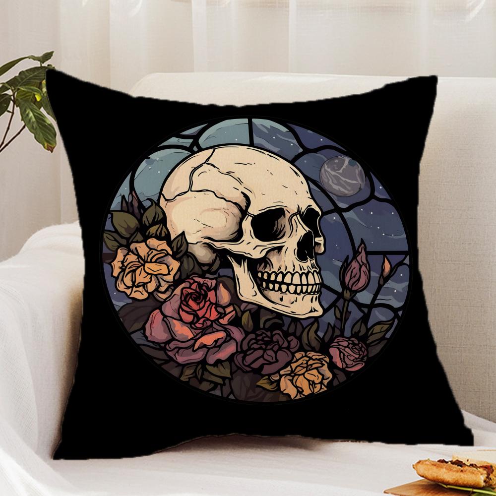 Cool S-Skull Heart Cushion Cover Premium Comfort Reversible Pillow Cover - Dual - Use Design for Home & Car