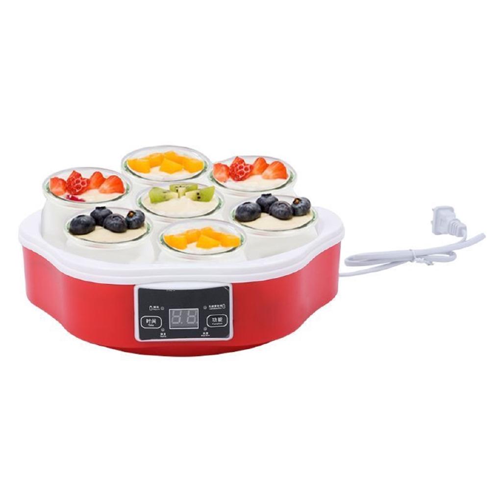 15W Automatic Smart Touchs Screen DIY Yogurt Machine 220V Electric Automatic Yogurt Maker With Timer 7 Glass Jars Container