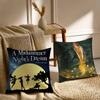 A M-Midsummer Nights Dream Pillow Case Sofa and Living Room Decorative Cushion Covers Dust-proof and Mite-proof Invisible Zipper