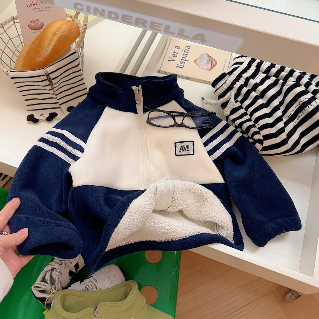 Children's Autumn and Winter Jackets, Thickened Fleece and Children's Clothing, Boys and Girls' Thickened Tops and Coats