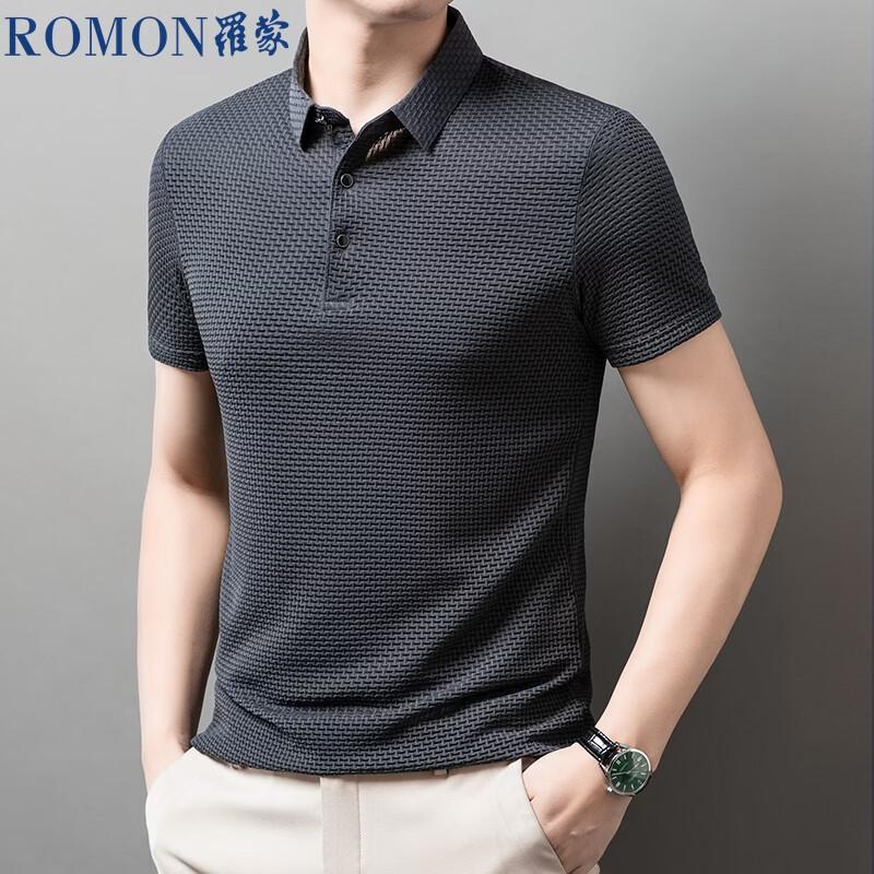 Romon Men's Summer Short-Sleeve Polo Shirt