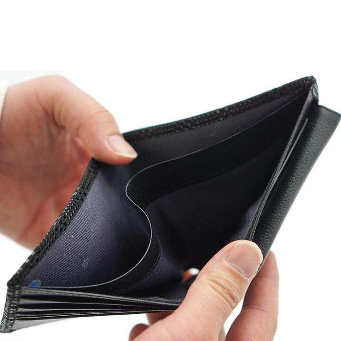 [Indentaya] Inden Two-Fold Wallet with Coin Case, Men's, Deer Leather, Traditional Craftsmanship, Made In Japan, No. 2006 ([1-167] Black